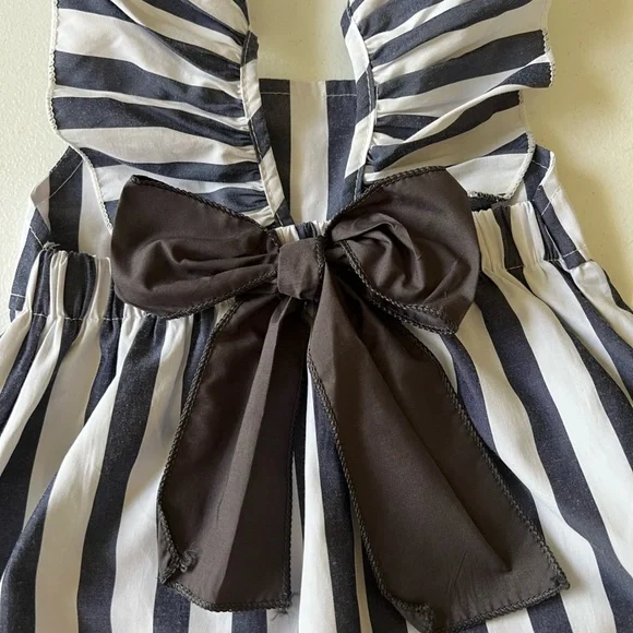 Rory Chen Striped Ruffle Strap Dress Size 3  NWOT - Picture 5 of 6
